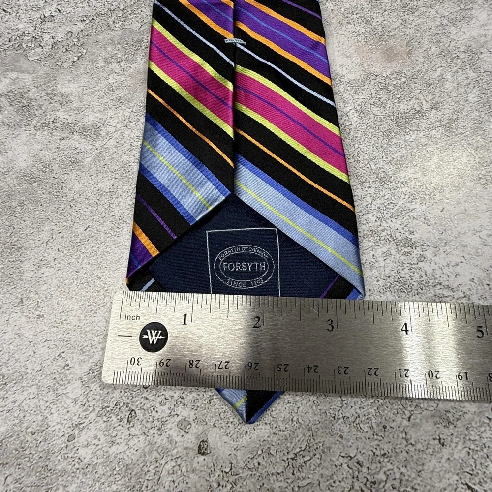 Forsyth Silk Tie Mens One Size‎ Multicolor Striped Pointed Made In China Necktie